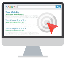 Computer displaying search engine results Online Image® provides excellent services.